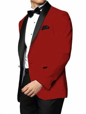 Tuxedo Jacket in Red, Black pant, free DHL shipping, receive in two weeks