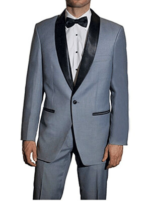Tuxedo Jacket in Gray, Gray pant, free DHL shipping, receive in two weeks