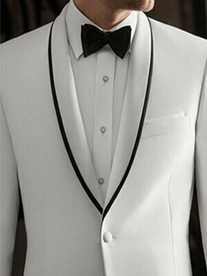 Tuxedo Jacket in Dark White, Black pant, free DHL shipping, receive in two weeks