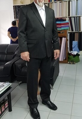 Men's Black Suit, Size 47 regular, pant waist 44" ready to ship, free DHL shipping worldwide