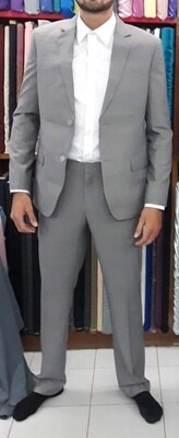 Men's Gray Suit, Size 42 regular, pant waist 36" ready to ship, free DHL shipping worldwide