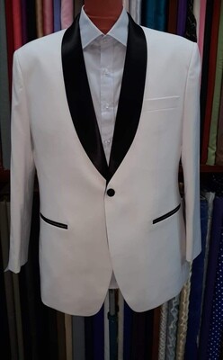 Men's Ivory Skyfall tuxedo with black pant, Size 40R, pant waist 34" ready to ship, free DHL shipping worldwide