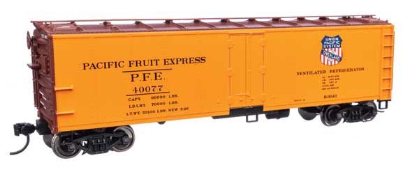 40&#39; Steel Reefer with Dreadnaught Ends - Pacific Fruit Express, Roadnumber: 40077