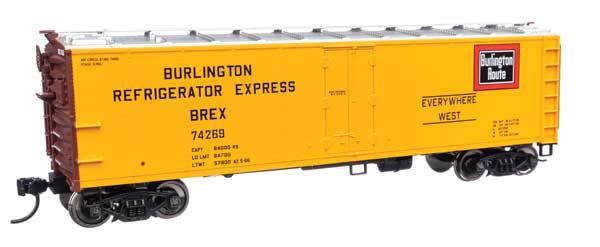 40&#39; Steel Reefer with Dreadnaught End - Burlington Refrigerator Express BREX, Roadnumber: 74225