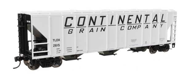 50&#39; Pullman-Standard PS2-CD 4427 3-Bay Covered Hopper - Continental Grain Co TLDX