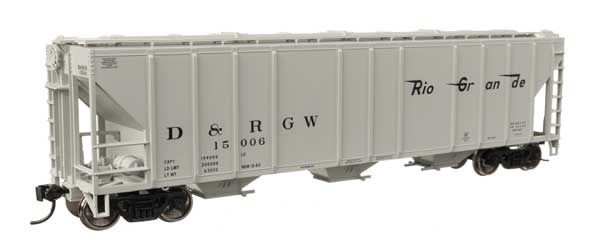 50&#39; Pullman-Standard PS2-CD 4427 3-Bay Covered Hopper - Denver &amp; Rio Grande Western