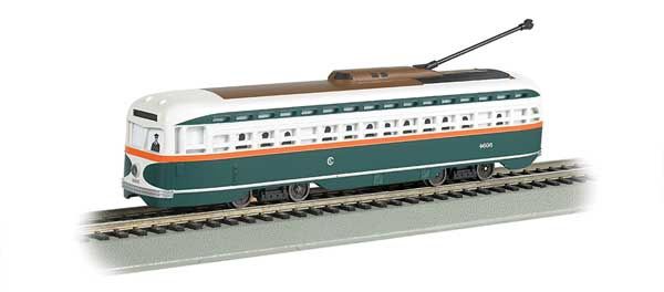 PCC Streetcar, DCC/SOUND/DC: DCC, Sound &amp; Sparking Trolley Pole, Select: Chicago