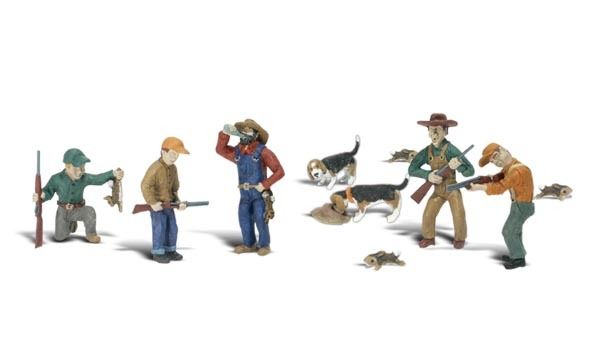 HO Rabbit Hunt - Men &amp; Dogs pkg(11)