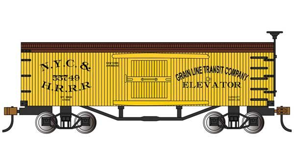 34&#39; Old-Time Wood Boxcar  - Silver Series(R), Select: New York Central &amp; Hudson River #55749