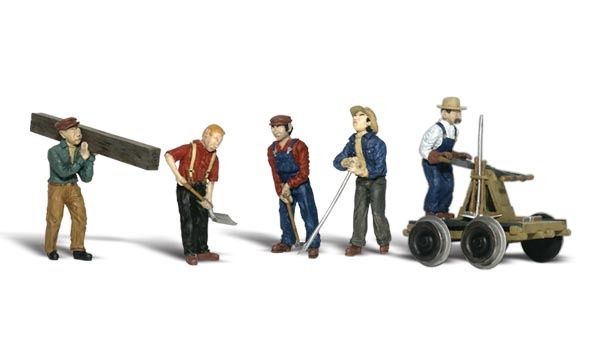 N Rail Workers &amp; Tools pkg(8)