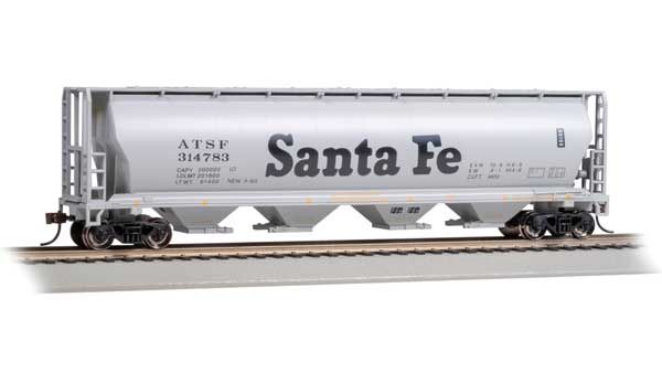 Canadian Cylindrical 4-Bay Grain Hopper  - Silver Series(R), Select: Atchison, Topeka &amp; Santa Fe