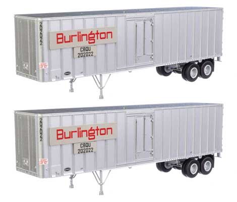 Flexi-Van 40&#39; Trailer 2-Pack, Select: Chicago, Burlington &amp; Quincy (Large Name Placard,