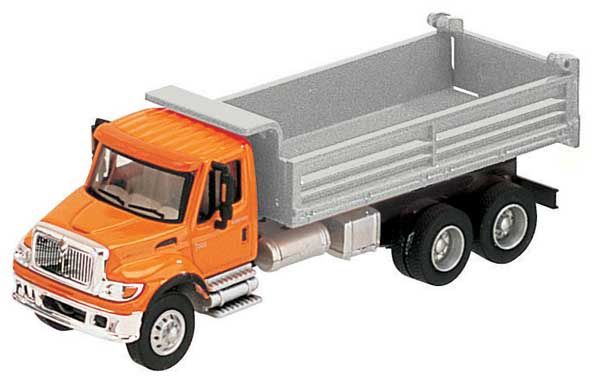 International(R) 7600 3-Axle Heavy-Duty Dump Truck, Select: Orange Cab, Silver Dump Body