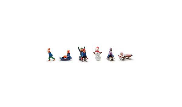 N Children Sledding