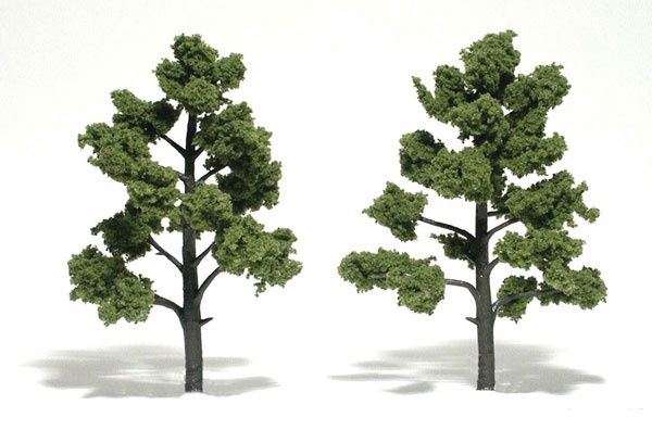 Ready-Made &quot;Realistic Trees&quot; - Deciduous - 5 to 6&quot;  12.7 to 15.2cm pkg(2), Select: Light Green
