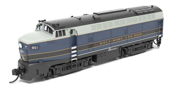 Baldwin RF16 Sharknose Powered A-Unpowered B Set, DCC/SOUND/DC: Sound and DCC, Select: Baltimore &amp; Ohio #851A, 851X