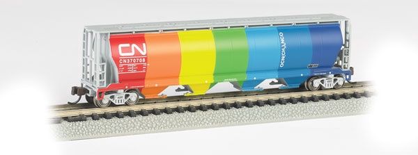 Canadian Cylindrical 4-Bay Grain Hopper - Silver Series(R), Select: Canadian National