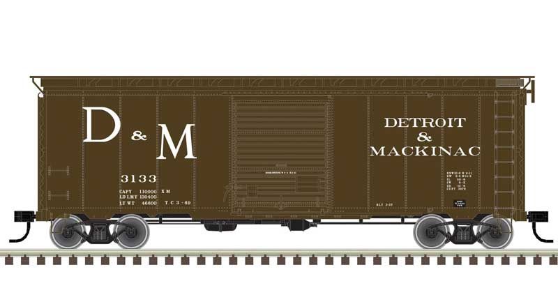 40&#39; Postwar Boxcar with 8&#39; Door - Master(R), Select: Detroit and Mackinac 3113