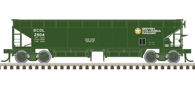 70-Ton Hart Ballast Car 3-Pack - Master(R), Select: British Columbia Railway 2507, 2510, 2520