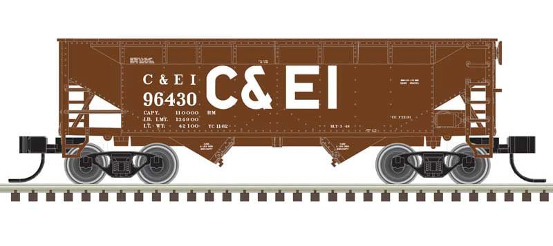 2-Bay Offset-Side Hopper with Flat Ends &amp; Load 3-Pack - Master(, Select: Chicago &amp; Eastern Illinois 96154, 96293, 96347