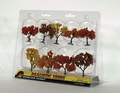 Ready Made Realistic Trees(TM) - Deciduous - Fall Mix, Select: 1-1/4 to 3&quot;  3.2 to 7.6cm pkg(9)