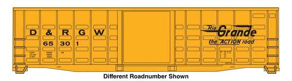 50&#39; Waffle Side Boxcar - Denver &amp; Rio Grande Western
