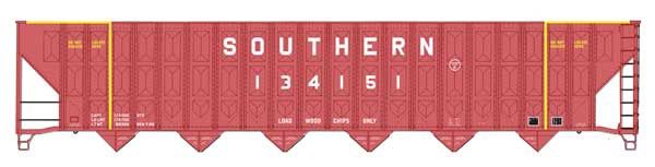 73&#39; Greenville 7,000 Cubic Foot Wood Chip Hopper - Southern Railway, Roadnumber: 134151