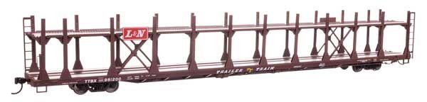 89&#39; Flatcar w/Bi-Level Open Auto Rack - Louisville &amp; Nashville