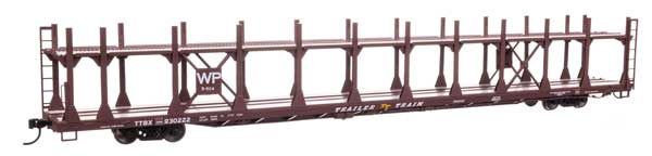 89&#39; Flatcar w/Bi-Level Open Auto Rack - Western Pacific