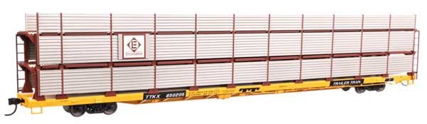 89&#39; Flatcar w/Tri-Level Shielded Auto Rack - Erie Lackawanna