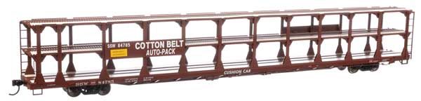89&#39; Flatcar w/Tri-Level Open Auto Rack - Southern Pacific Rack St. Louis Southwestern Flatcar