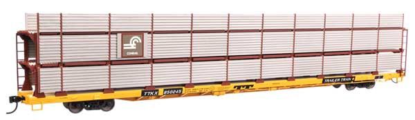 89&#39; Flatcar w/Tri-Level Shielded Auto Rack - Conrail