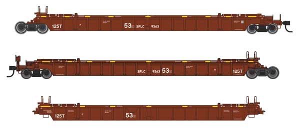 NSC Articulated 3-Unit 53&#39; Well Car - Santa Fe Leasing Co. SFLC