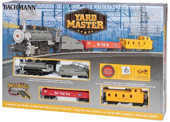 Yard Master Train Set - Standard DC -- Union Pacific Locomotive, Tender, Caboose; CB&amp;Q Freight Car
