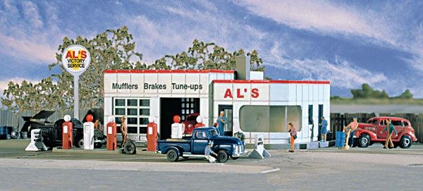 Al&#39;s Victory Service Gas Station -- Kit - 3-1/4 x 2-1/4&quot;  8.1 x 5.6cm