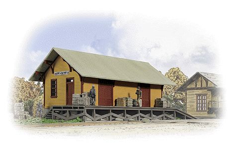 Golden Valley Freight House -- Kit - 8-3/8 x 3-3/8 x 3-1/4&quot;  20.9 x 8.4 x 8.1cm