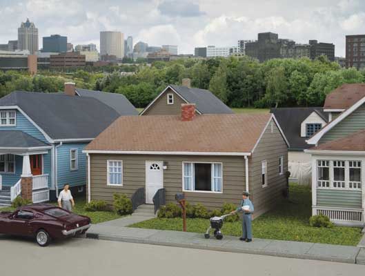 Postwar Prefab House -- Kit - 4-1/4 x 3-1/2 x 2-3/8&quot;  10.8 x 8.8 x 6cm