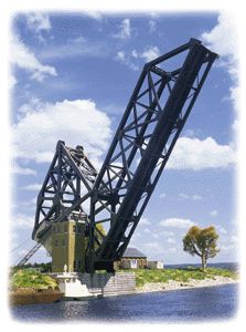 Operating Single-Track Railroad Bascule Bridge -- Kit - 33-1/2 x 3 x 11&quot;  83.7 x 7.5 x 27.5cm