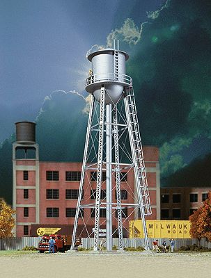 Vintage Water Tower -- Assembled - Silver - 2-3/8 x 2-3/8 x 7&quot;  6 x 6 x 17.7cm