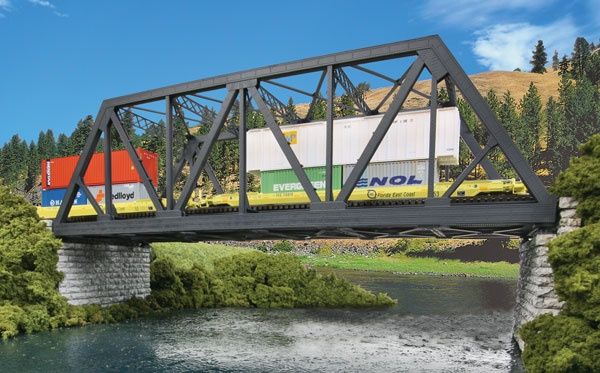 Modernized Double-Track Railroad Truss Bridge -- Kit - 15 x 5 x 4-1/2&quot;  38.1 x 12.7 x 11.4cm