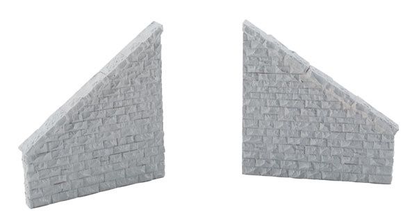 Railroad Bridge Stone Wing Walls - Resin Casting -- One Each Left &amp; Right; Approximately: 3-3/4 x 7/16 x 4&quot;  9.5 x 1.1 x 10.1cm