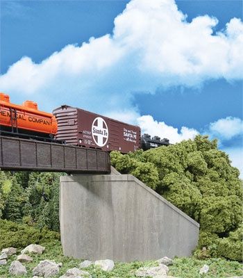 Single-Track Railroad Bridge Concrete Abutments pkg(2) -- Kit - 4-9/16 x 8-9/16 x 4-7/16&quot;  11.5 x 21.7 x 11.2cm