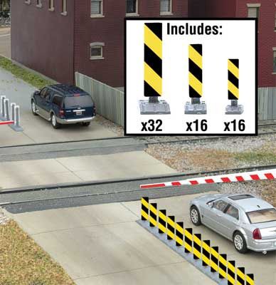Quiet Crossing Lane Markers -- Kit (yellow, black stripes)