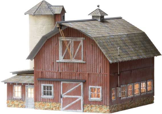 O Scale Lighted - Old Weathered Barn