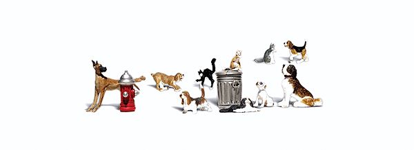 O Scale  Dogs &amp; Cats pkg(10)