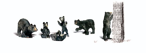 O Scale  Black Bears pkg(6)