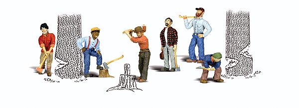 O Scale  Lumberjacks pkg(6)