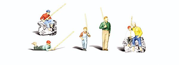 O Scale  Gone Fishing pkg(6)