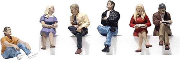 O Scale  People Sitting pkg(6)