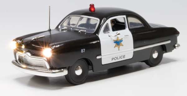 Police Car - Just Plug(R) Lighted Vehicle -- Black, White